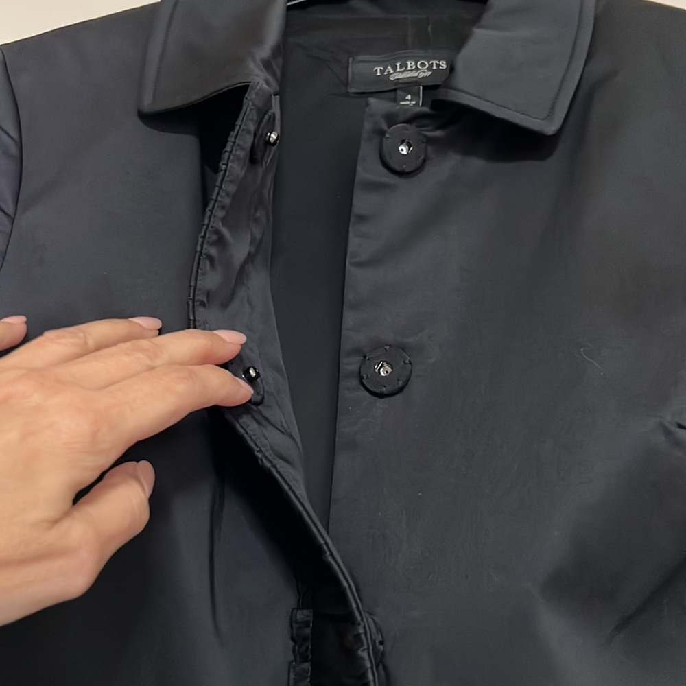 Talbots black ruffle front jacket - Picture 9 of 16